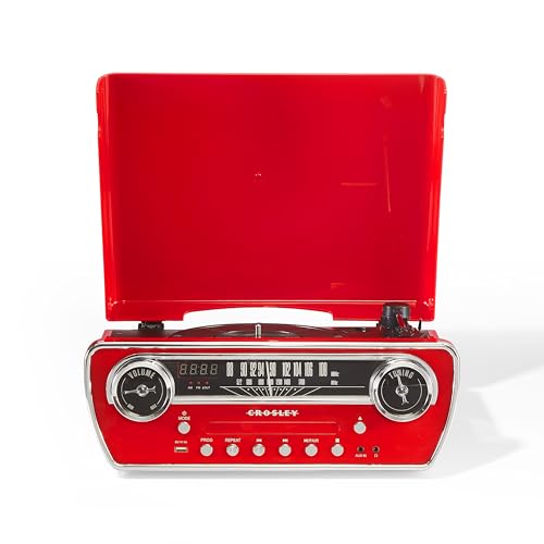 Crosley Powel 7-in-1 Plattenspieler mit Lautsprechern & CD-Player Vintage Car Design Bluetooth Plattenspieler Entertainment System mit AM/FM Radio Retro Red Style für Vinyl, Digital & Wireless Musik Crosley Powel 7-in-1 Plattenspieler mit Lautsprechern & CD-Player Vintage Car Design Bluetooth Plattenspieler Entertainment System mit AM/FM Radio Retro Red Style für Vinyl, Digital & Wireless Musik von Crosley