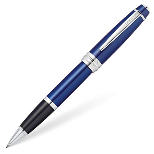 Cross Bailey Rollerball Selectip Pen (Schreibfarbe schwarz, Strichstärke M, in Premium Geschenkbox) Blau-Lack chromplattiert, 1 Stück (1er Pack) von Cross
