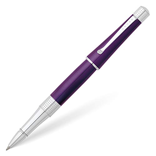 Cross Beverly Rollerball (Strichstärke M, Schreibfarbe: Schwarz), Geschenkbox, violett-lack von Cross