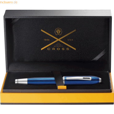 Cross Füllhalter Peerless 125 Quarzblau-Lack F Geschenkbox von Cross