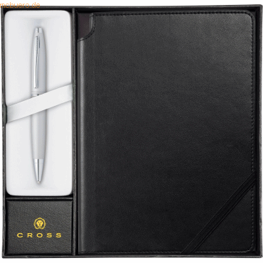 Cross Kugelschreiber Calais mattchrom + Notizbuch schwarz Cross Kugelschreiber Calais mattchrom + Notizbuch schwarz von Cross