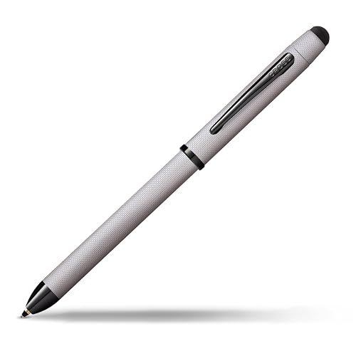 Cross Tech 3+ Multifunktionsschreibgerät (Geschenkbox, Drehbleistift, Kugelschreiber, Radierer/Stylus Kappe) Gebürstetes Chrom PVD von Cross