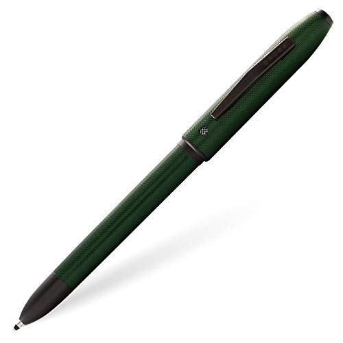 Cross Tech 4 Multifunktionsstift mehrfarbig (3 Farben + Bleistift, Minen wechselbar, Geschenkbox) Grün strukturiert von Cross