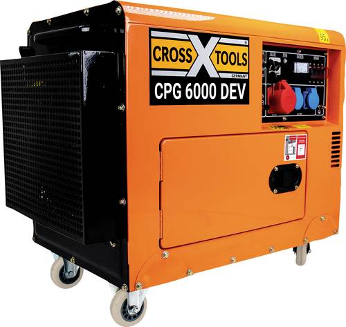 CrossTools CPG 6000 DEV 4-Takt Stromerzeuger 6.3kW 400 V, 230 V, 12V 150kg 4200W von CrossTools