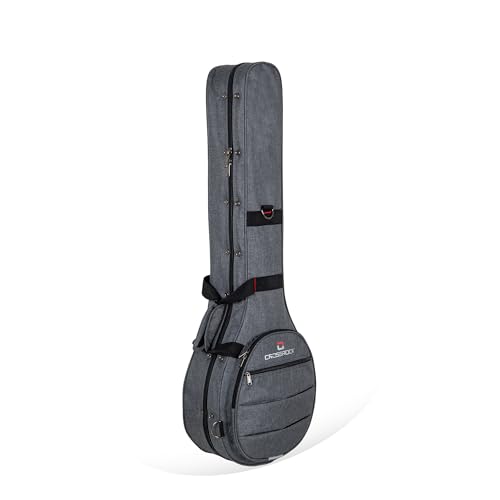 Crossrock Lightweight Foam Case fits Greek Bouzouki-with Removable Shoulder Straps, Storage Compartment & External Pocket-Dark Grey (CRP200BODG) von Crossrock