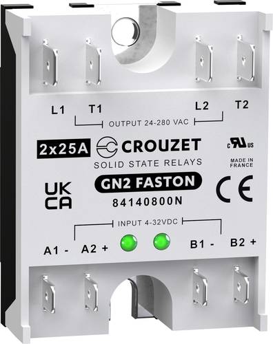 Crouzet Halbleiterrelais 84140800N 25A Schaltspannung (max.): 280 V/AC Spezieller Nulldurchgang 1St. von Crouzet