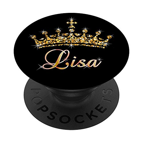 Lisa Name Krone Königin Prinzessin Royal Design – Lisa PopSockets mit austauschbarem PopGrip von Crown Pop Art Girls Name Birthday Gift