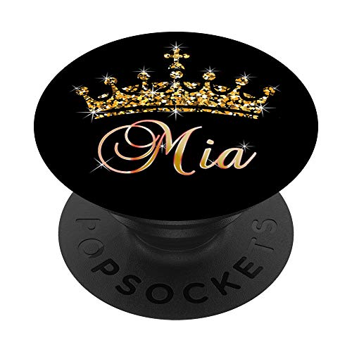 Mia Name Kronkönigin Prinzessin Royal Design - Mia PopSockets mit austauschbarem PopGrip von Crown Pop Art Girls Name Birthday Gift