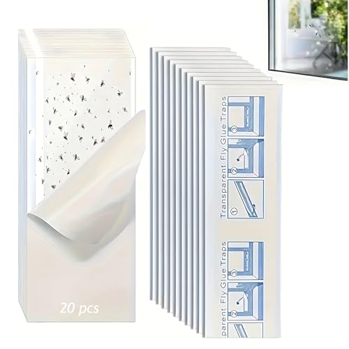 20 Stück Giftfreie Fliegen Fallen, Fenster Fliegenfallen Innenbereich,Einfangen von Fliegen Insekten Fallen für die Fliegen, Fruchtfliegen, Stubenfliegen,Transparent Fliegenfänger Klebestreifen 20 Stück Giftfreie Fliegen Fallen, Fenster Fliegenfallen Innenbereich,Einfangen von Fliegen Insekten Fallen für die Fliegen, Fruchtfliegen, Stubenfliegen,Transparent Fliegenfänger Klebestreifen von Crrynuo