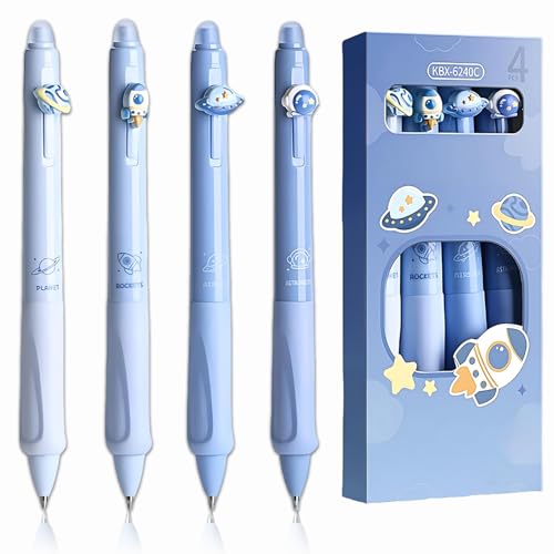 4 Stück Radierbarer Kugelschreiber, Planeten Astronaut Space Rakete, Kugelschreiber Blau - Durchmesser der Mine 0,5 Kugelschreiber Radierbar Tintenroller, für Studenten Geschenk Schul Bürobedarf 4 Stück Radierbarer Kugelschreiber, Planeten Astronaut Space Rakete, Kugelschreiber Blau - Durchmesser der Mine 0,5 Kugelschreiber Radierbar Tintenroller, für Studenten Geschenk Schul Bürobedarf von Crrynuo