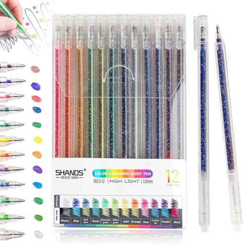 Crrynuo 12 Stück Strengthfully Glitzer Gelstifte, 12 Farben Metallic Gelstifte Markers Farbwechsel Sterne Stift Set mit schnell trocknender Tinte für Erwachsene und Kinder zum Markieren, Zeichnen Crrynuo 12 Stück Strengthfully Glitzer Gelstifte, 12 Farben Metallic Gelstifte Markers Farbwechsel Sterne Stift Set mit schnell trocknender Tinte für Erwachsene und Kinder zum Markieren, Zeichnen von Crrynuo