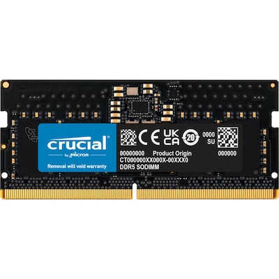 16GB Crucial DDR5-4800 CL 40 SO-DIMM RAM Notebook Speicher CT16G48C40S5 von Crucial