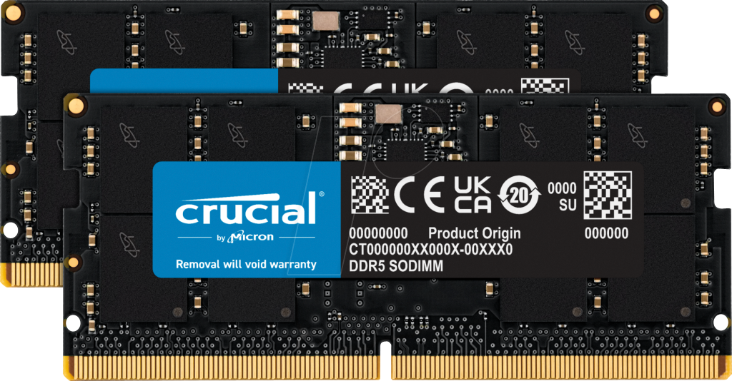 51CR1656-2046 - 16 GB (2x 8 GB) SO DDR5 5600 CL46 Crucial 2er Kit von Crucial