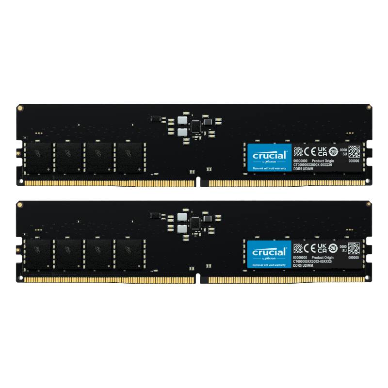 Crucial 128GB Kit (2x64GB) DDR5-5600 CL46 DIMM Desktop Arbeitsspeicher - Unterstützt Intel XMP 3.0 und AMD EXPO von Crucial