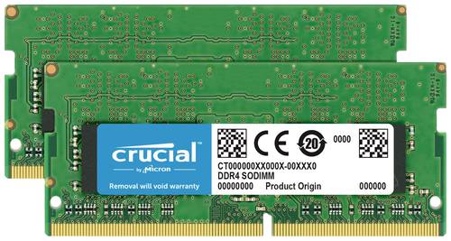 Crucial 2x16GB DDR4 Laptop-Arbeitsspeicher Kit DDR4 32GB 2 x 16GB 2400MHz 260pin SO-DIMM CL17 CT2K16 von Crucial