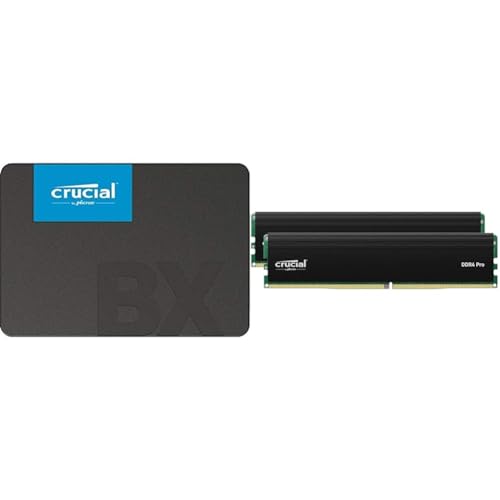 Crucial BX500 2TB 3D NAND SATA 2 & Pro DDR4 RAM 32GB Kit 3200MHz, Intel XMP 2.0, PC Computer Arbeitsspeicher - CP2K16G4DFRA32A von Crucial