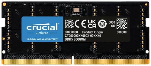 Crucial CT32G48C40S5 Laptop-Arbeitsspeicher Modul DDR5 32GB 1 x 32GB 4800MHz 262pin SO-DIMM CL40 CT3 von Crucial