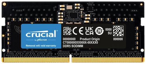 Crucial CT8G48C40S5 Laptop-Arbeitsspeicher Modul DDR5 8GB 1 x 8GB 4800MHz 262pin SO-DIMM CL40 CT8G48 von Crucial