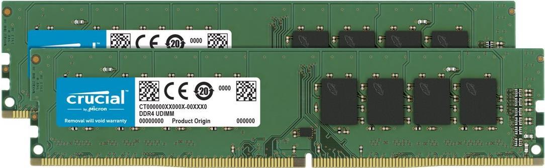 Crucial - DDR4 - 32 GB: 2 x 16 GB - DIMM 288-PIN - 3200 MHz / PC4-25600 - CL22 - 1.2 V - ungepuffert - non-ECC (CT2K16G4DFRA32A) von Crucial