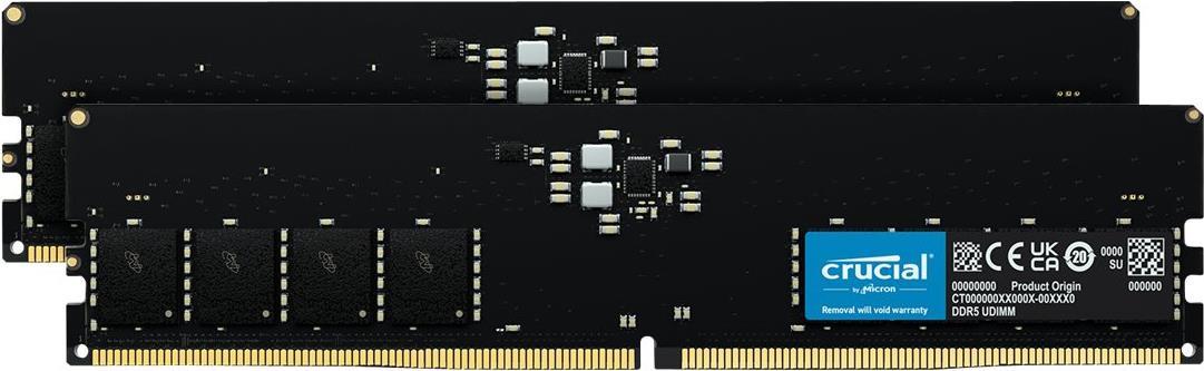 Crucial - DDR5 - Kit - 64 GB: 2 x 32 GB - DIMM 288-PIN - 5600 MHz / PC5-44800 - CL46 - 1.1 V - ungepuffert - non-ECC (CT2K32G56C46U5) von Crucial