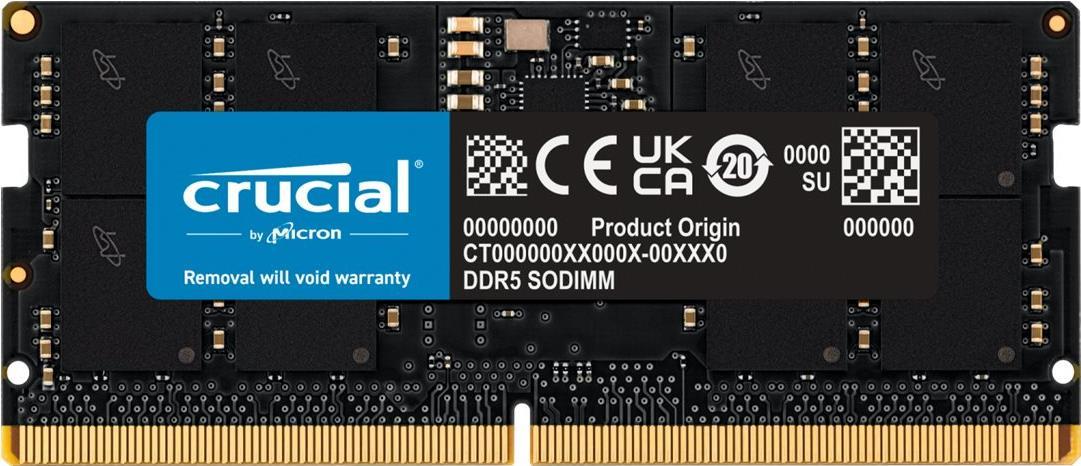 Crucial - DDR5 - Modul - 24 GB - SO DIMM 262-PIN - 5600 MHz / PC5-44800 - CL46 - 1.1 V - on-die ECC - Schwarz (CT24G56C46S5) von Crucial