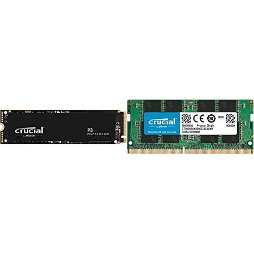 Crucial P3 1TB M.2 PCIe Gen3 NVMe Interne SSD Festplatte, bis zu 3500MB/s - CT1000P3SSD8 (Acronis Edition) & RAM 16GB DDR4 3200 MHz CL22 (oder 2933 MHz oder 2666 MHz) Laptop-Speicher CT16G4SFRA32A von Crucial