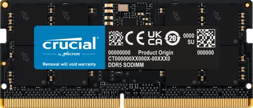 Crucial RAM 16GB DDR5 4800MHz CL40 Laptop-Speicher CT16G48C40S5 von Crucial