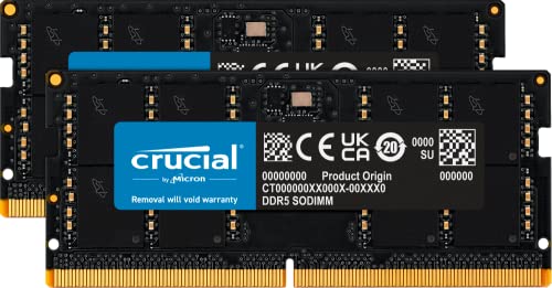 Crucial RAM 16GB Kit (2x8GB) DDR5 5200MHz (oder 4800MHz) Laptop Arbeitsspeicher CT2K8G52C42S5 von Crucial
