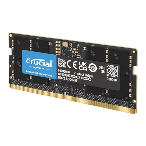 Crucial DDR5 RAM 32GB 5600MHz SODIMM, Arbeitsspeicher für Laptop/Notebook, Mini PC, Hochleistungs-RAM (auch 5200MHz / 4800MHz), CL46 - CT32G56C46S5 von Crucial