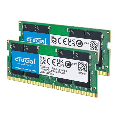 Crucial RAM CT2K16G4SFRA32A 32GB (2x16GB) DDR4 3200MHz CL22 (2933MHz oder 2666MHz) Laptop Arbeitsspeicher Kit von Crucial