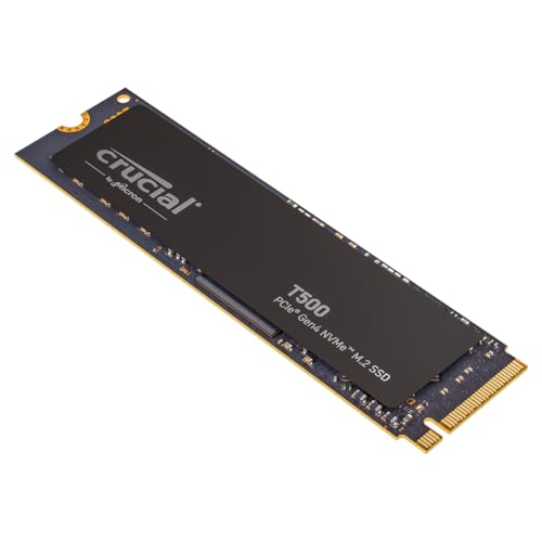 Crucial T500 SSD 4TB PCIe Gen4 NVMe M.2 Interne SSD, bis 7000 MB/s, TLC NAND, für Gaming und Programme, kompatibel mit Laptop und Desktop, Microsoft DirectStorage - CT4000T500SSD3 Crucial T500 SSD 4TB PCIe Gen4 NVMe M.2 Interne SSD, bis 7000 MB/s, TLC NAND, für Gaming und Programme, kompatibel mit Laptop und Desktop, Microsoft DirectStorage - CT4000T500SSD3 von Crucial