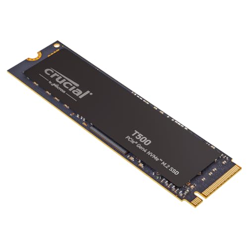 Crucial T500 SSD 1TB PCIe Gen4 NVMe M.2 Interne SSD, bis 7300MB/s, für Gaming und Programme, kompatibel mit Laptop und Desktop, Microsoft DirectStorage - CT1000T500SSD8 von Crucial