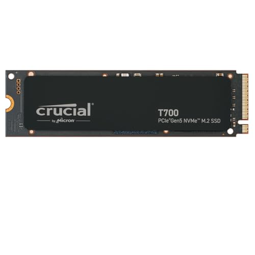 Crucial T700 1TB SSD PCIe Gen5 NVMe M.2 Interne SSD, bis zu 11.700MB/s, Microsoft DirectStorage, PCIe 4.0 abwärtskompatibel, Solid State Drive - CT1000T700SSD3 von Crucial