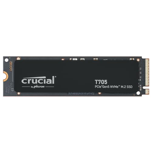 Crucial T705 2TB SSD PCIe Gen5 NVMe M.2 Interne SSD, bis zu 14.500MB/s, Microsoft DirectStorage, PCIe 4.0 abwärtskompatibel, Solid State Drive - CT2000T705SSD3 von Crucial