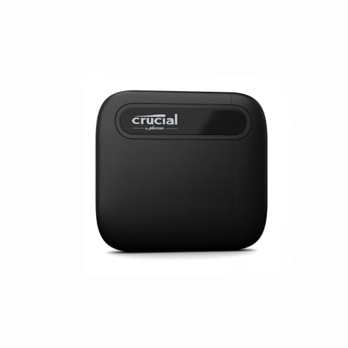 Crucial X6 1TB Externe SSD Festplatte, bis zu 800MB/s, PC und Mac, USB-C 3.2 Portable Solid State Drive - CT1000X6SSD9 von Crucial