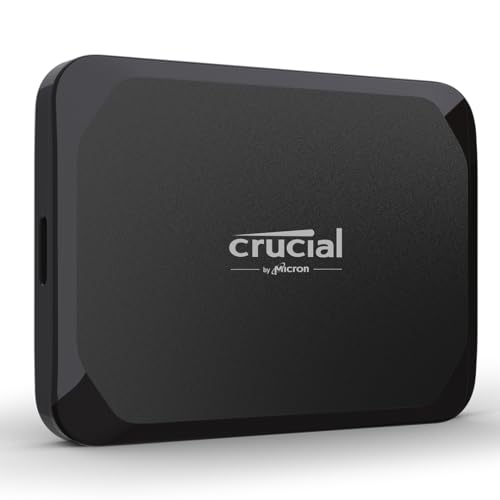 Crucial X9 2TB Externe SSD Festplatte, bis zu 1050MB/s, kompatibel mit PC, Mac und Spielekonsolen, USB-C 3.2, Portable SSD - CT2000X9SSD902 von Crucial