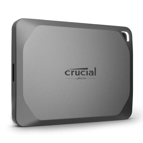 Crucial X9 Pro 1TB Externe SSD Festplatte, bis zu 1050MB/s Lesen/Schreiben, Wasser- und Staubgeschützt (IP55), USB-C 3.2 Portable SSD - CT1000X9PROSSD902 von Crucial