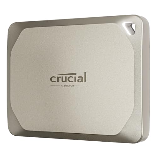 Crucial X9 Pro für Mac 4TB Externe SSD Festplatte, bis zu 1050MB/s Lesen/Schreiben, Mac ready, Wasser- und Staubgeschützt (IP55), USB-C 3.2 Portable Solid State Drive - CT4000X9PROMACSSD9B02 von Crucial