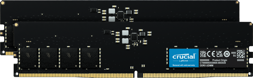 Micron Crucial - DDR5 - Kit - 32GB: 2 x 16GB - DIMM 288-PIN - 5600 MHz / PC5-44800 - CL46 (CT2K16G56C46U5) von Crucial
