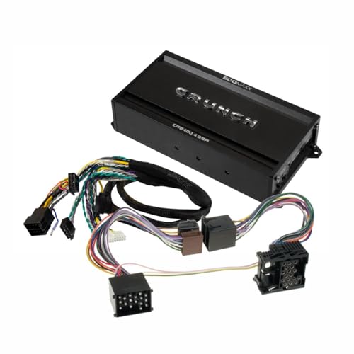 CRUNCH CRE400.4DSP-ISO.M18-4 CH CLASS A/B Auto Verstärker - Kompatibel mit BMW - 4 x 50W RMS und 6 CH 32 Bit DSP - integr. Bluetooth für Audio Steaming und APP von Crunch