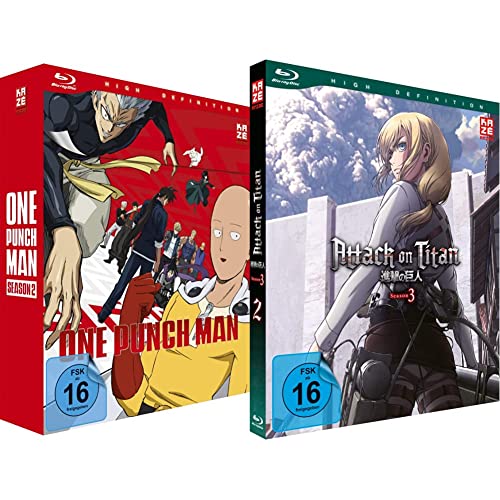 One Punch Man - Staffel 2 - Vol. 1 - [Blu-ray] mit Sammelschuber & Attack on Titan - Staffel 3 - Vol.2 - [Blu-ray] von Crunchyroll