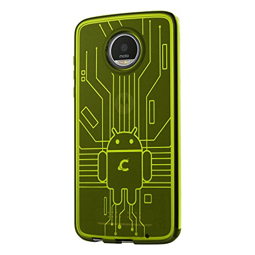 CruzerLite Moto Z2 Play die Hülle, Bugdroid Circuit TPU die Hülle for Motorola Moto Z2 Play - Retail Packaging - Green von Cruzerlite