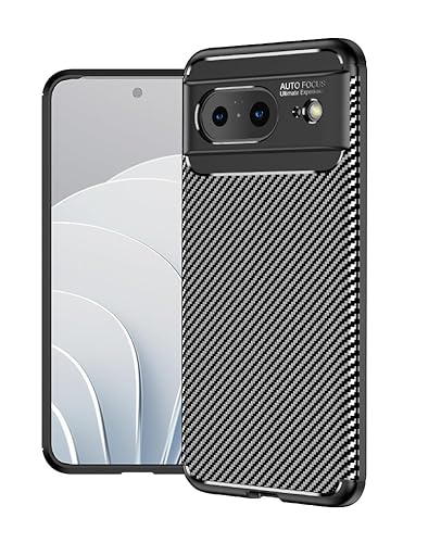 Cruzerlite Case für Google Pixel 8 hülle, Carbon Fiber Texture Design Shock Absorption Schutzhülle Designed for Google Pixel 8 5G Case (2023) (Carbon Black) von Cruzerlite