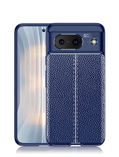 Cruzerlite Case für Google Pixel 8 hülle, Carbon Fiber Texture Design Shock Absorption Schutzhülle Designed for Google Pixel 8 5G Case (2023) (Leather Blue) von Cruzerlite