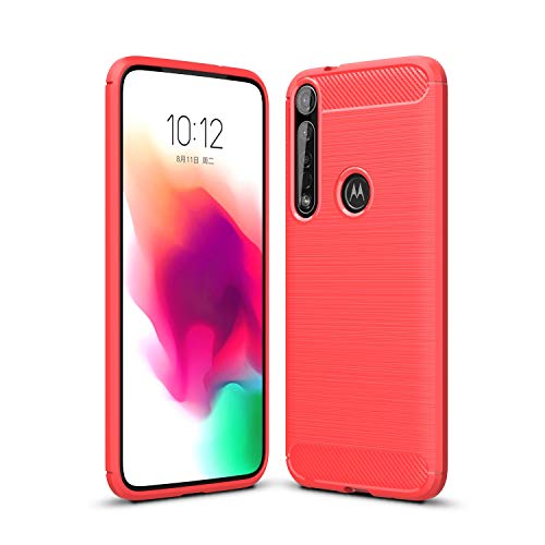 Cruzerlite für Moto G8 Plus hülle, Kohlefaser Textur Design Abdeckung Anti-Scratch Stoßdämpfung Schutzhülle für Moto G8 Plus Case (Red) von Cruzerlite