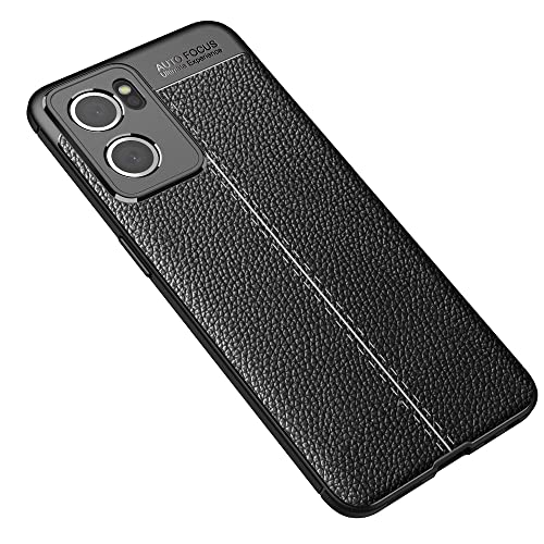 Cruzerlite Case für Oppo Find X5 Lite hülle, Carbon Fiber Texture Design Cover Anti-Scratch Shock Absorption Case für Oppo Find X5 Lite (2022) (Leather Black) von Cruzerlite