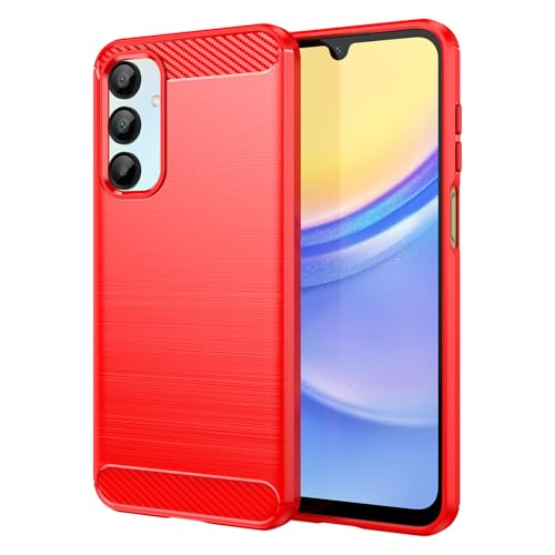 Cruzerlite Case für Samsung Galaxy A16 hülle, Carbon Fiber Texture Design Cover Anti-Scratch Shock Absorption Case Schutzhülle für Samsung Galaxy A16 4G/5G (2024) (Red) von Cruzerlite