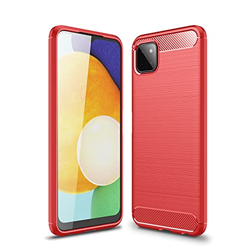 Cruzerlite Case für Samsung Galaxy A22 5G hülle, Carbon Fiber Texture Design Cover Anti-Scratch Shock Absorption Case Schutzhülle für Samsung Galaxy A22 5G (Red) von Cruzerlite