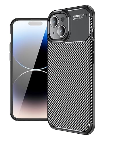 Cruzerlite Compatible with Apple iPhone 15 hülle, Carbon Fiber Texture Design Shock Absorption Schutzhülle Designed for Apple iPhone 15 Case (2023) (Carbon Black) von Cruzerlite