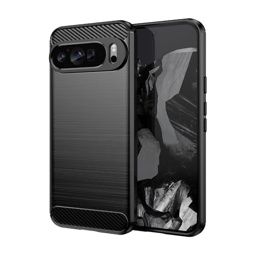 Cruzerlite Compatible with Google Pixel 9 Pro XL hülle, Carbon Fiber Texture Design Cover Anti-Scratch Shock Absorption Case Schutzhülle für Google Pixel 9 Pro XL Case (2024) (Black) von Cruzerlite